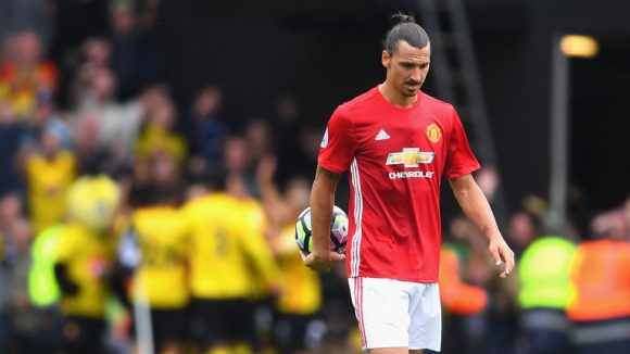O astro Zlatan Ibrahimovic atravessa uma péssima fase, nos últimos oito jogos realizados pelo United, o sueco marcou apenas 1 gol.