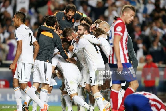 O Real Madrid bateu o Atlético Madrid por 4 a 1 na decisão da Champions League 2013/14.