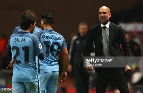 Guardiola bem que tentou, mas sua equipe não foi párea para o Monaco. 