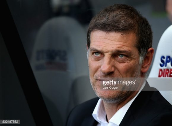  during the Premier League match between Newcastle United and West Ham United at St. James Park on August 26, 2017 in Newcastle upon Tyne, England.