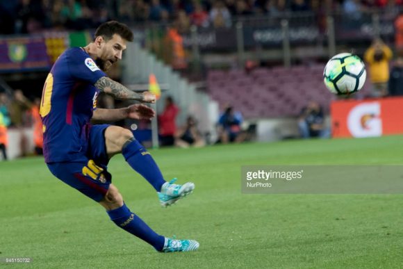 Leo Messi during the spanish league match between the FC Barcelona and the RCD Espanyol in the Camp Nou Stadium in Barcelona, Spain on September 9, 2017 (Photo by Miquel Llop/NurPhoto)
