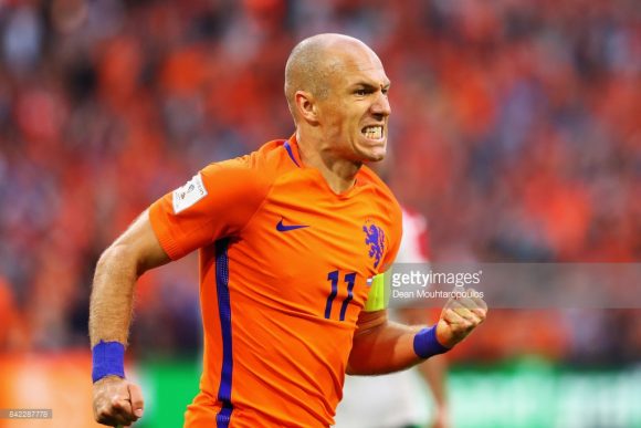 Apesar de seus 34 anos, o atacante Arjen Robben continua sendo o principal astro da seleção da Holanda. 