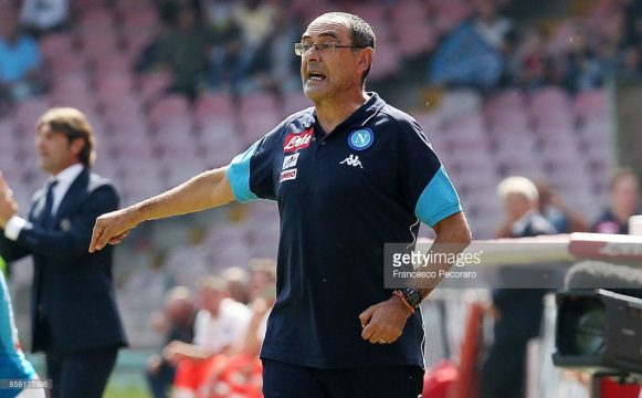 O treinador Maurizio Sarri, é considerado um dos grandes responsáveis pelo sucesso do Napoli.