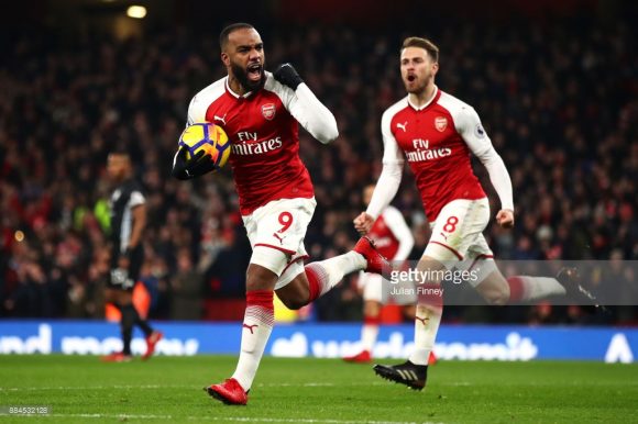 O francês Alexandre Lacazette é o artilheiro do Arsenal na Premier League com 8 tentos marcados.