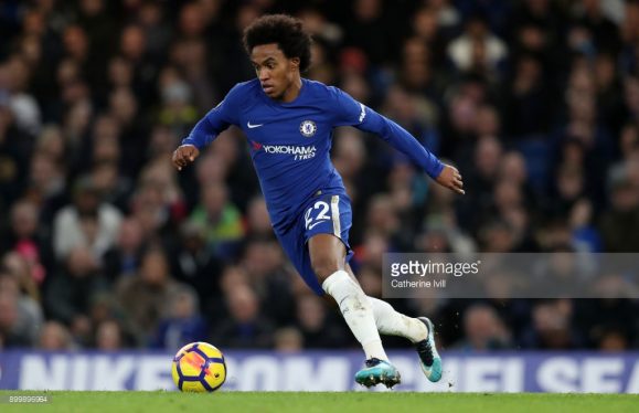 Willian foi o destaque do Chelsea na partida contra o Stoke City.