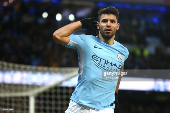 Sergio Aguero, vice-artilheiro do City na Premier League.