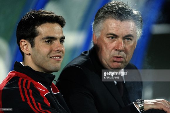 Kaká sempre deixou claro que Carlo Ancelotti foi um dos melhores treinadores que ele já teve na carreira. 